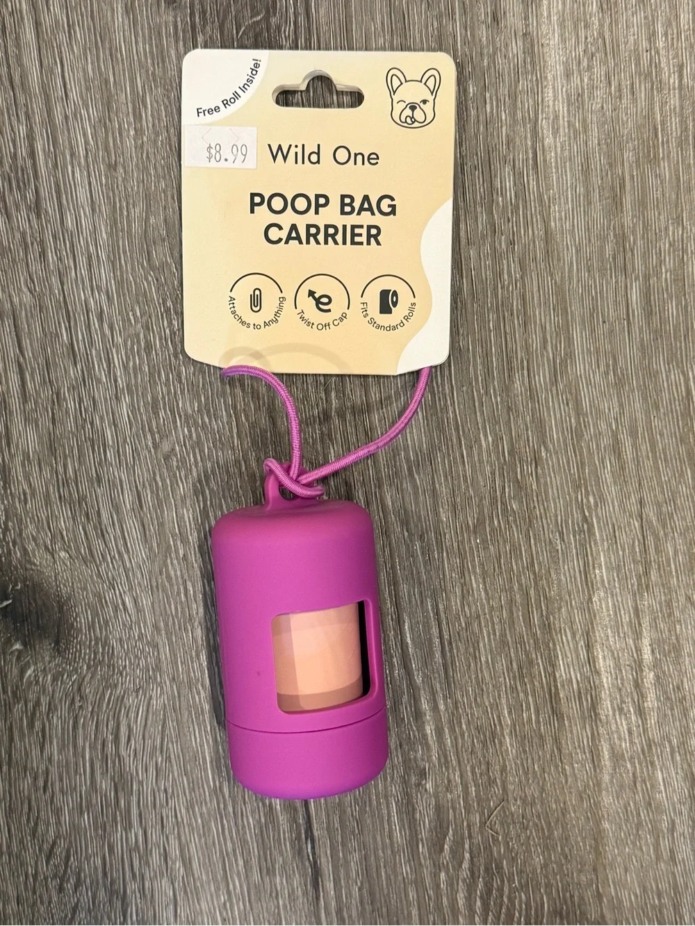 Wild One Dog Walking Set– Medium Collar, Standard Leash + Poop Bag - Orchid Pink